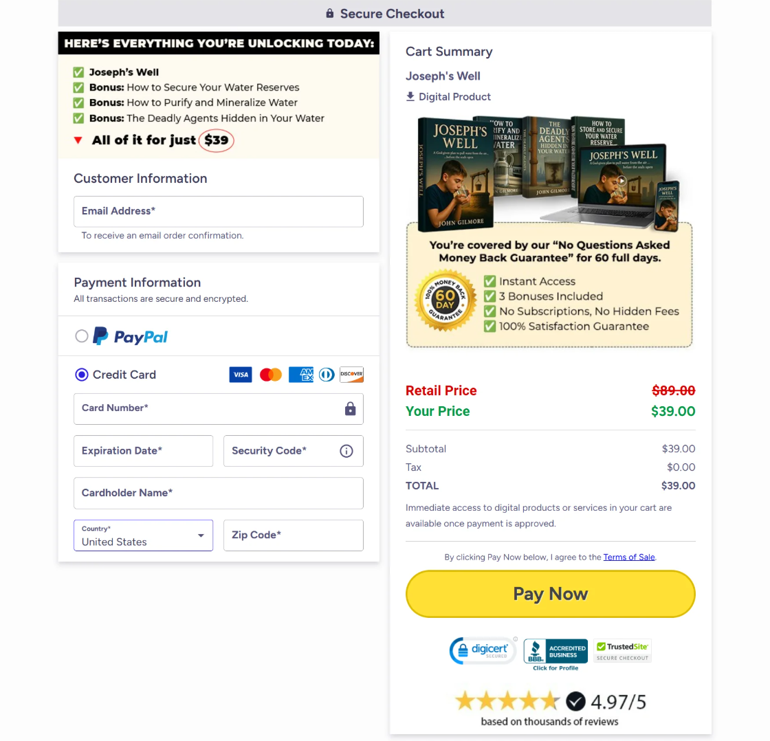 joseph’s-well™-checkout